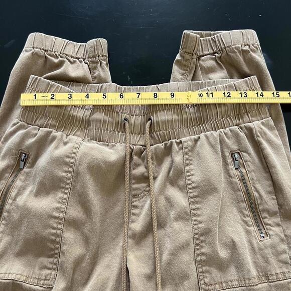 Stylish Tan Jogger Pants with Zipper Pockets, Baggy, Baddie, Casual, Utility - Picture 3 of 6